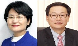 (왼쪽부터) 문명순 교육시설재난공제회 감사, 정재식 서강대 경제대학원 교수 (사진: 서강대 제공)