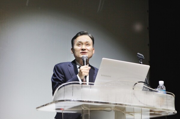 2020학년도 입시설명회에서 전규안 학사부총장이 인사말을 하고 있다. (사진: 숭실대 제공)
