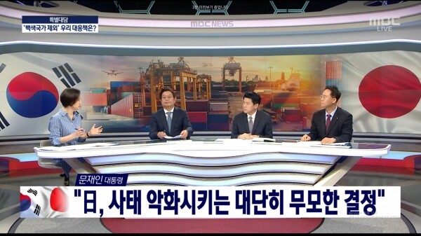 김지윤 앵커, 진창수 소장, 김준형 교수, 김대종 교수(사진 = MBC 화면 캡쳐, 세종대 제공)