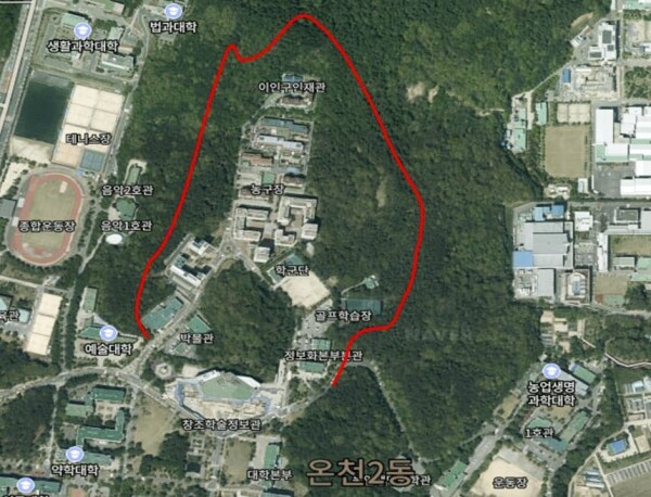 충남대 치유의 숲 지도. 사진=충남대 제공
