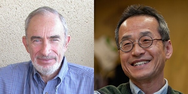 (왼쪽부터) 미국의 인구학자 폴 R. 엘리히(Paul R. Ehrlich) 미국 스탠퍼드대 생명과학부 명예석좌교수와 최재천 이화여자대학교 석좌교수