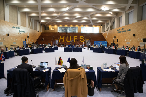 지난해 10월 열린 2020 모의 유럽연합 이사회 모습. 사진=한국외대 제공