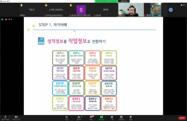 서울사이버대 심리·상담대학이 마련한 '진로결정 프로세스 가이드라인' 화상특강 장면. 사진=서울사이버대 제공