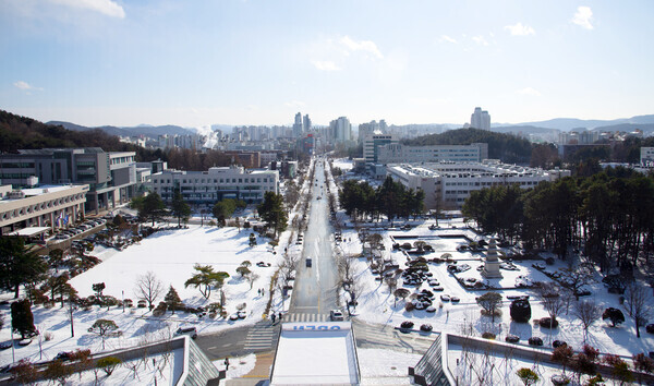 충남대 캠퍼스 설경 모습. 사진=충남대 제공