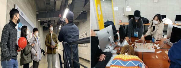 작품 촬영 실습과 게임 메카닉 강의에 참여 중인 학생들. 사진=KAIST 제공