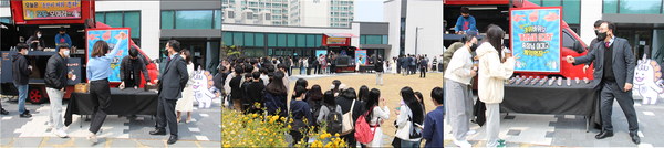 지난 18일 김영철 총장이 학생들을 위해 커피 이벤트를 펼쳤다. 사진=서일대 제공