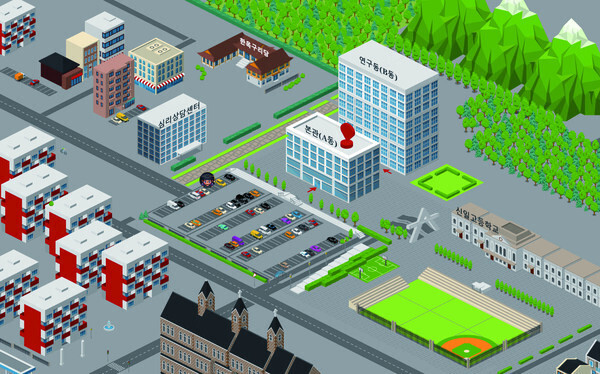 메타버스 플랫폼에 구현된 서울사이버대 전경. 사진=서울사이버대 제공