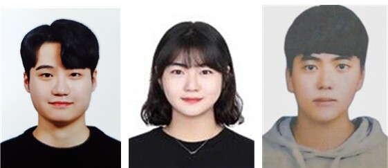 왼쪽부터 김민우, 김영주, 권혁규 학생.